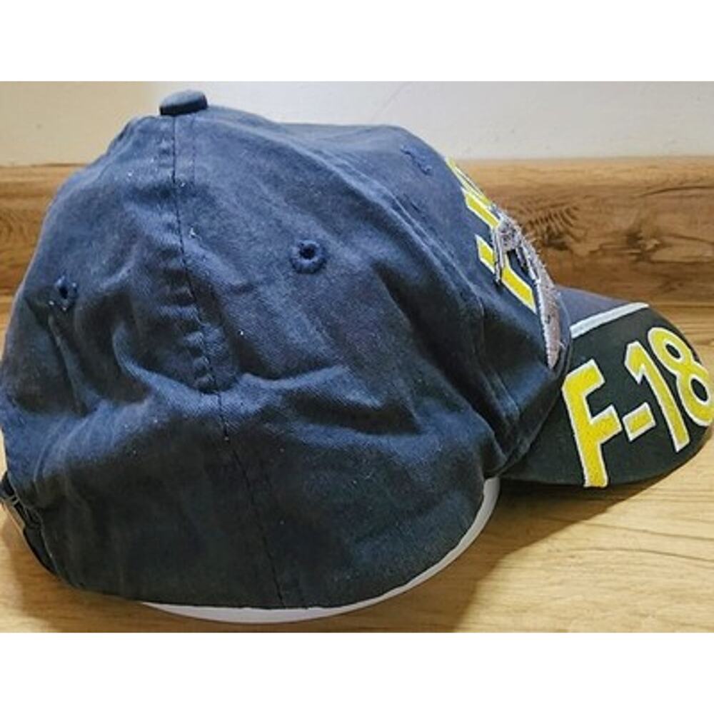 Eagle Crest F-18 Hornet Fighter Jet Baseball Cap Men's Adjustable Navy Blue - Picture 4 of 10